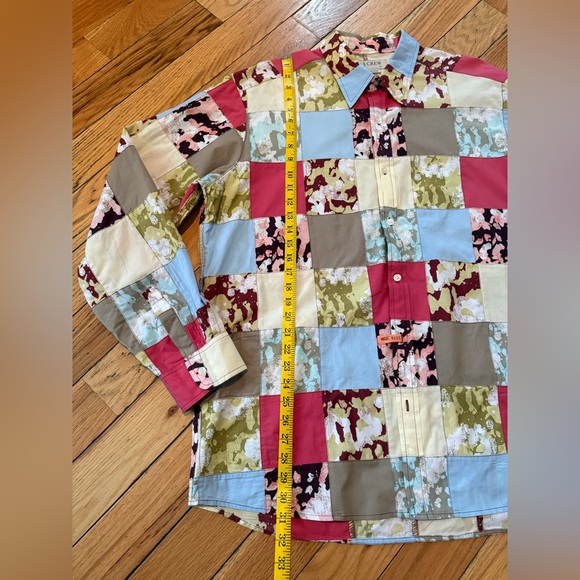 J. Crew Allover Patchwork Button Down Casual Preppy Colorful Men’s Shirt Size XL - Picture 7 of 12